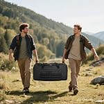 125L Extra Large Gym Duffle Bag for Men Women with Shoes Compartment Shoulder Strap Heavy Duty Tactical Duffel Bag Weekender Overnight Trip Big Sports Team Equipment & Workout Bag, Black