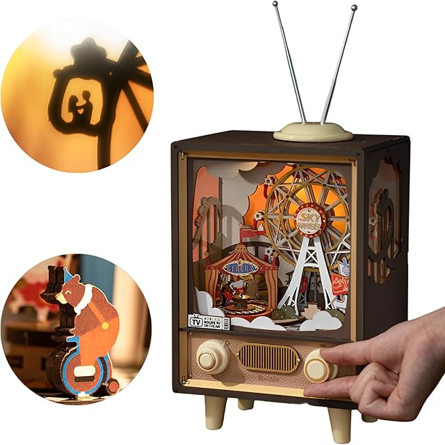 Rolife Sunset Carnival 3D Puzzle Music Box-Model Kits For Adults To Build-Unique Romantic Gift Idea For Valentine,Women and Lovers (AMT01)