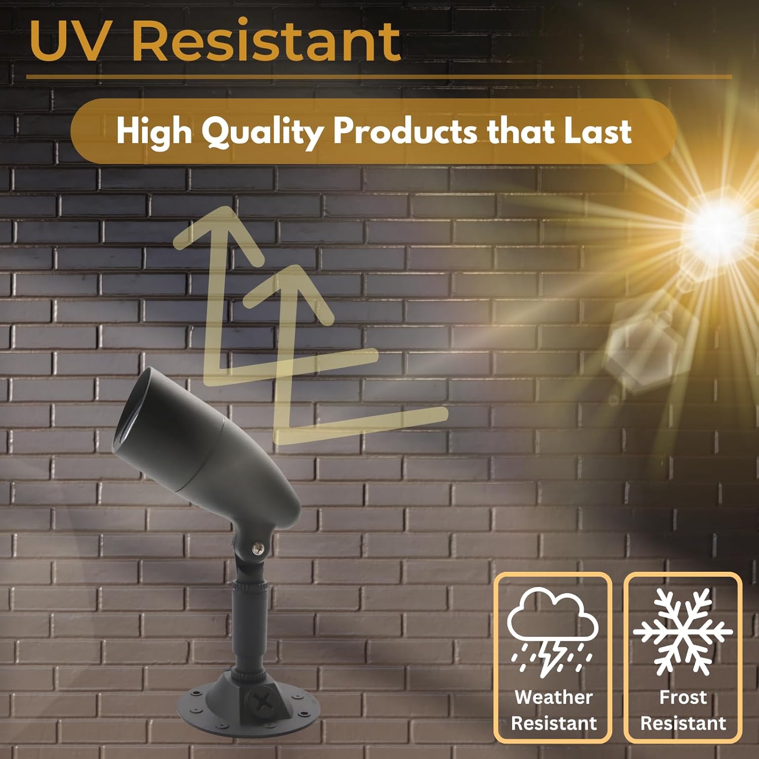 LED Outdoor Single Bullet Flood Light, 10W Hardwired Spotlight, Waterproof Security Light for Yard, Patio & Landscape, 3000K Warm White, 960 Lumens, Adjustable, Black Metal Exterior - Image 7