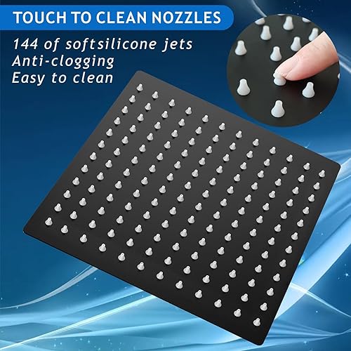 Miniatura 3 de Voolan Cabezal de ducha de lluvia con filtrado, cabezales de ducha grandes de alto flujo hechos de acero inoxidable, filtro de cabezal de ducha de