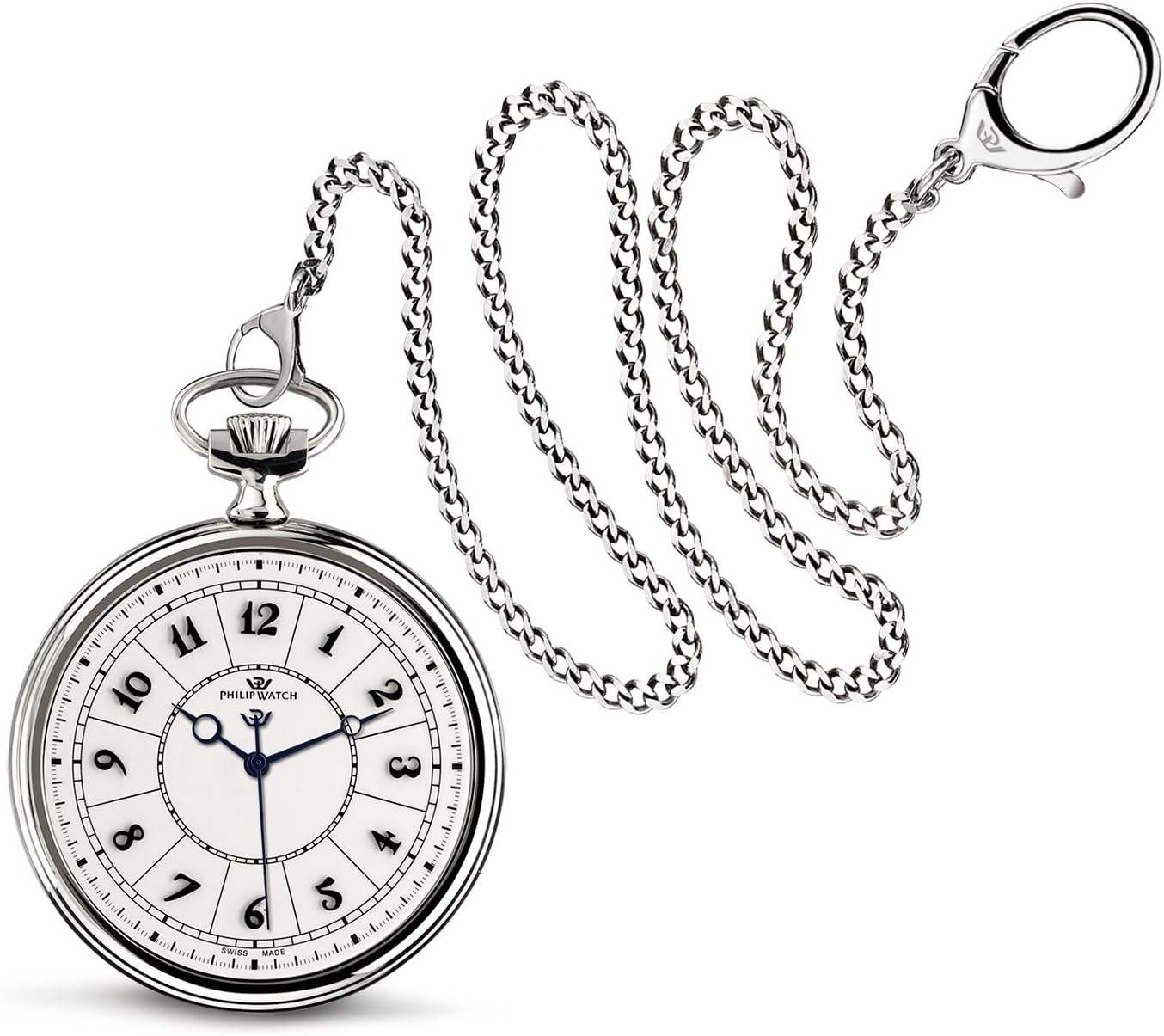 Philip Tasca Men's Quartz Watch with Silver Dial Analogue Display and Silver Stainless Steel Strap R8259183001