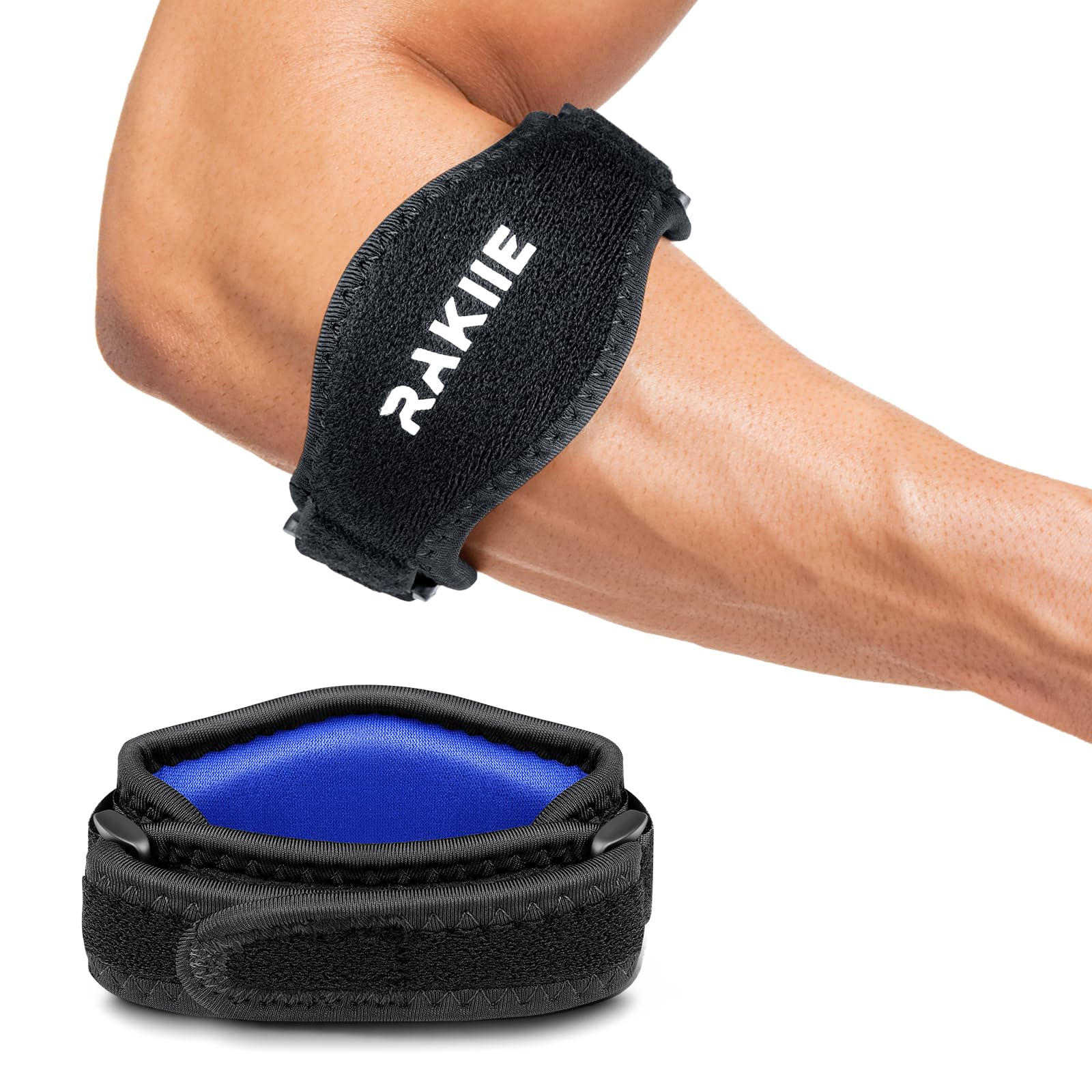 Rakiie Tutore Epicondilite Gomito per Tennista, Tutore Gomito per Alleviare la Tendinite e Artrite, Fascia Gomito per Uomo e Donne, 1 Pz