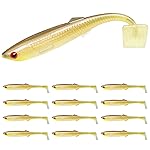 TRUSCEND Hand-Painted Soft Fishing Lures 12PCS, Paddle Tail Swimbaits, Fishing Lures for Bass Trout Crappie Walleye, Durable Plastic Bait for Bass Fishing, Shad Fishing Bait for Freshwater Saltwater