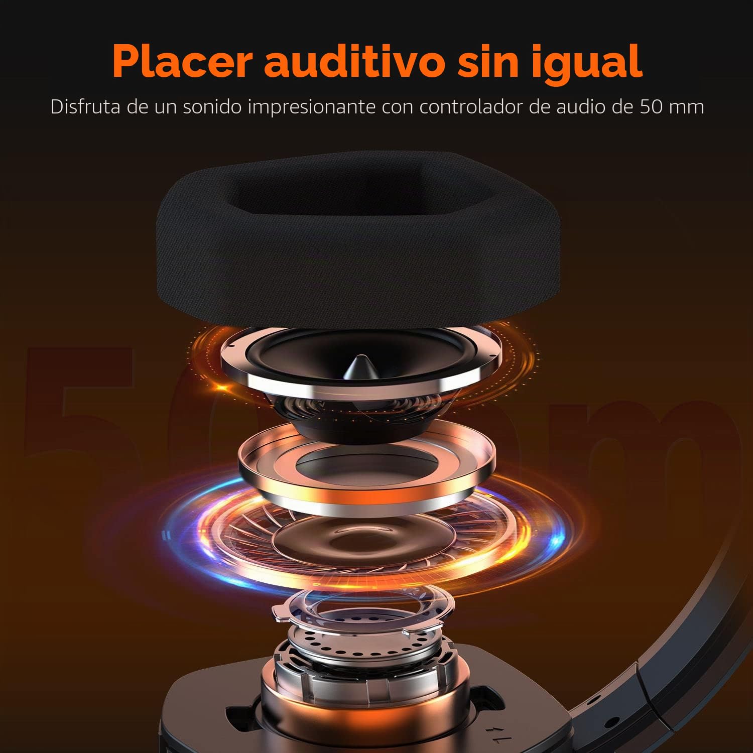NUBWO N16 Auriculares con Cable - Micrófono con Cancelación de Ruido, Sonido Estéreo y Diseño Cómodo para PS5, PS4, XboxOne, NS, PC, Computadora Portátil y Mac - Naranja