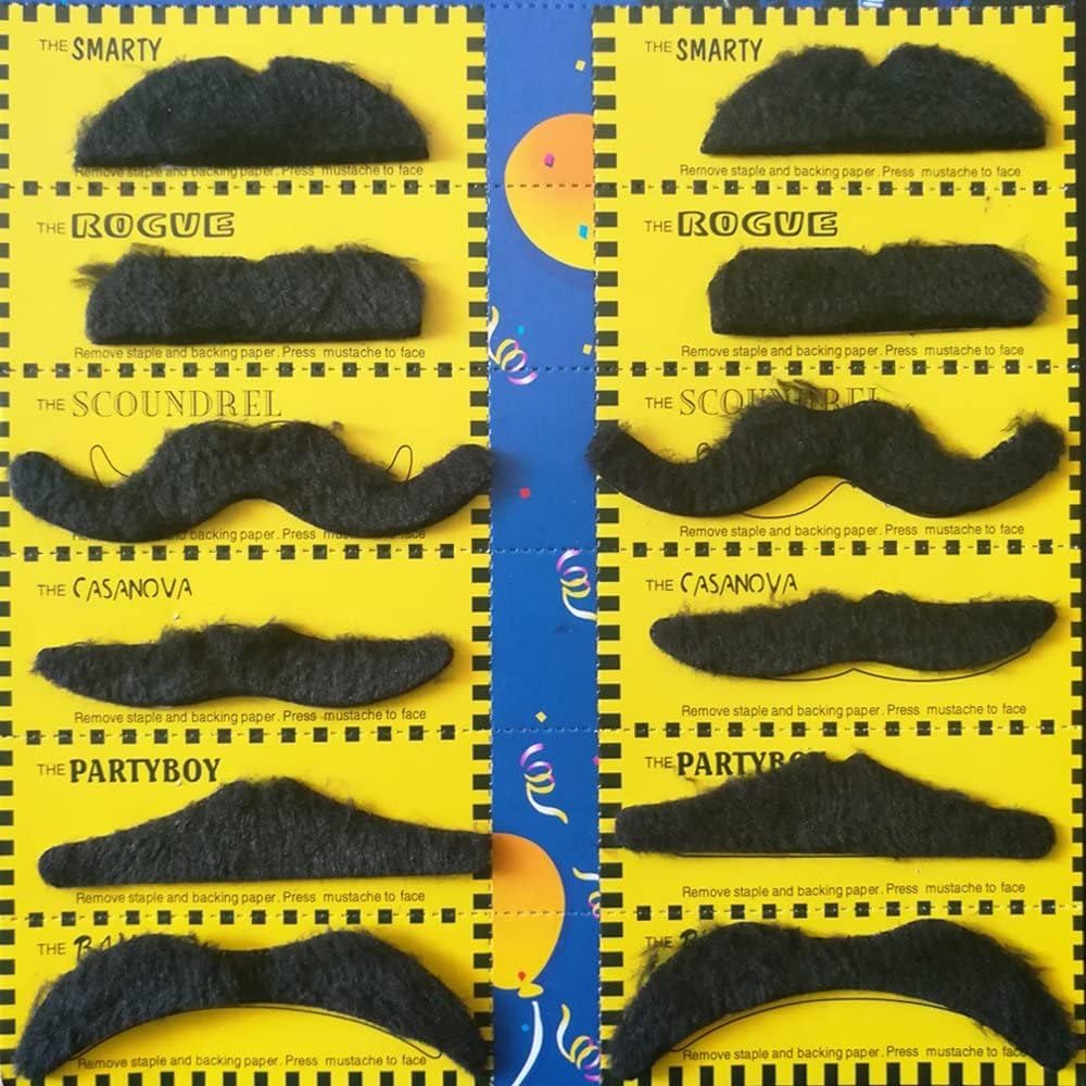 Lazybeee 12pcs Set Costume Party Halloween Fake Mustache Moustache Funny Fake Beard Whisker for Your Birthday (Mustache) (B0CVDRVGP5) Amazon Price History, Amazon Price Tracker