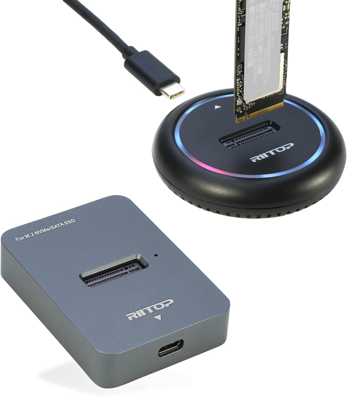 M.2 to USB Docking Station Aluminium Alloy Shell + M2 Dock Plastic Shell with Backlight