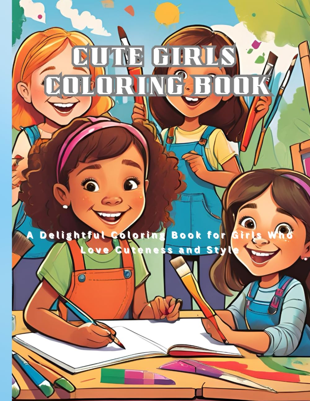 CUTE GIRLS COLORING BOOK: A Delightful Coloring Book for Girls Who Love Cuteness and Style