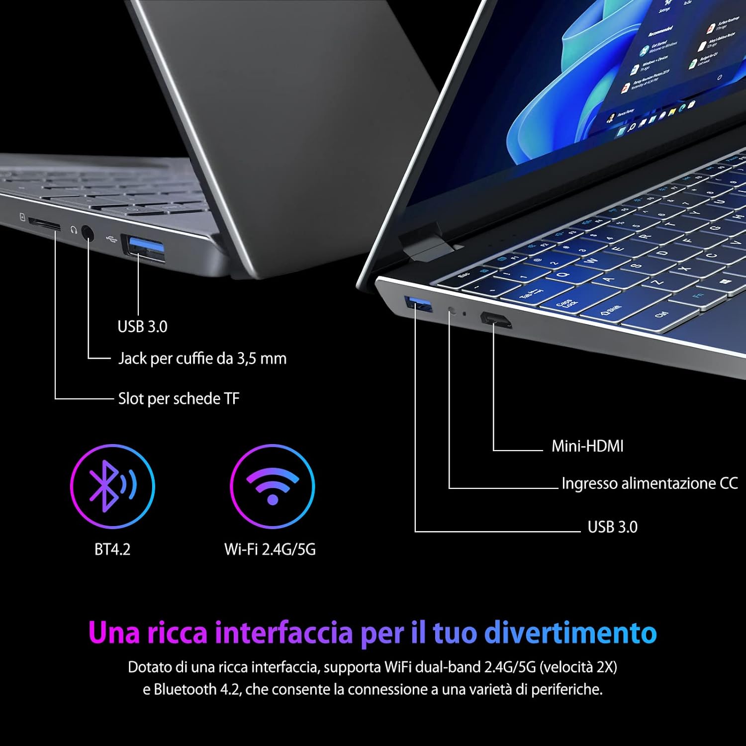 Morostron 15,6 laptop o notebook pc portatile per il business, Processore Intel N5095, Win11,16GB RAM, 256GB SSD, display FHD, tastiera retroilluminata, lettore impronte digitali Morostron 15,6 laptop o notebook pc portatile per il business, Processore Intel N5095, Win11,16GB RAM, 256GB SSD, display FHD, tastiera retroilluminata, lettore impronte digitali