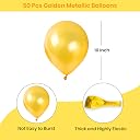 1iAM Golden Metallic Balloons For Decorations | 50 Pcs Golden Balloons For Birthday, Anniversary, Baby Shower, Wedding, Retirement Party Decor Supplies | Indoor, Outdoor Easy Decoration Items gallery image