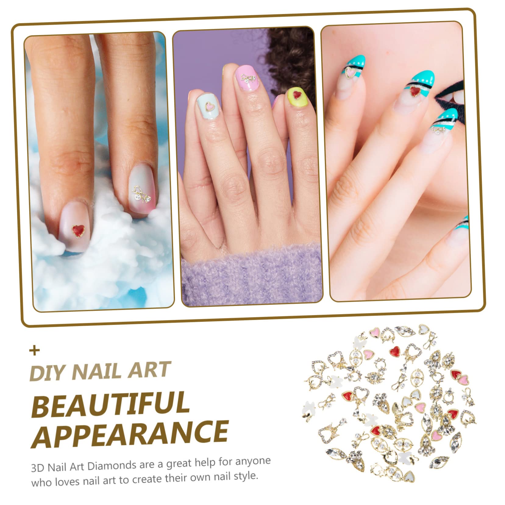 FRCOLOR 300pièces Décorations De Nail Art Alliage De Charms Uniques Pour Manucure Et Bijoux De Fournitures Créatives Pour Et Professionnels