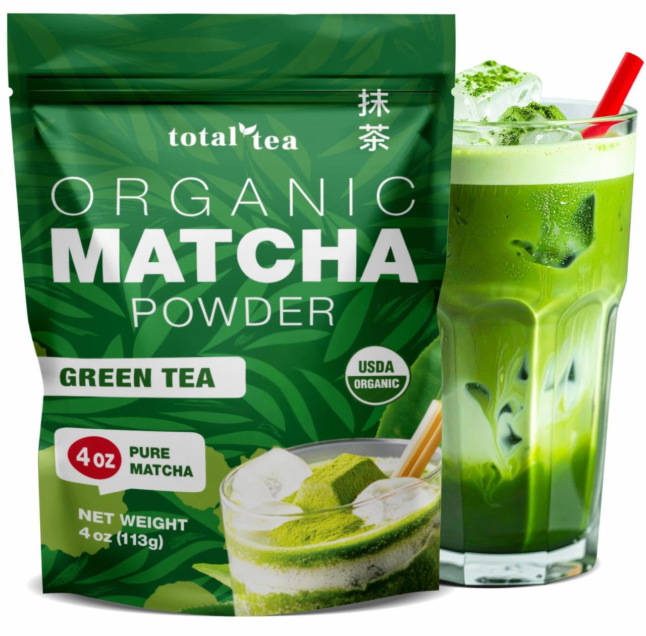 Organic Sweet Matcha Green Tea Powder, Sugar Free For Lattes, Smooth