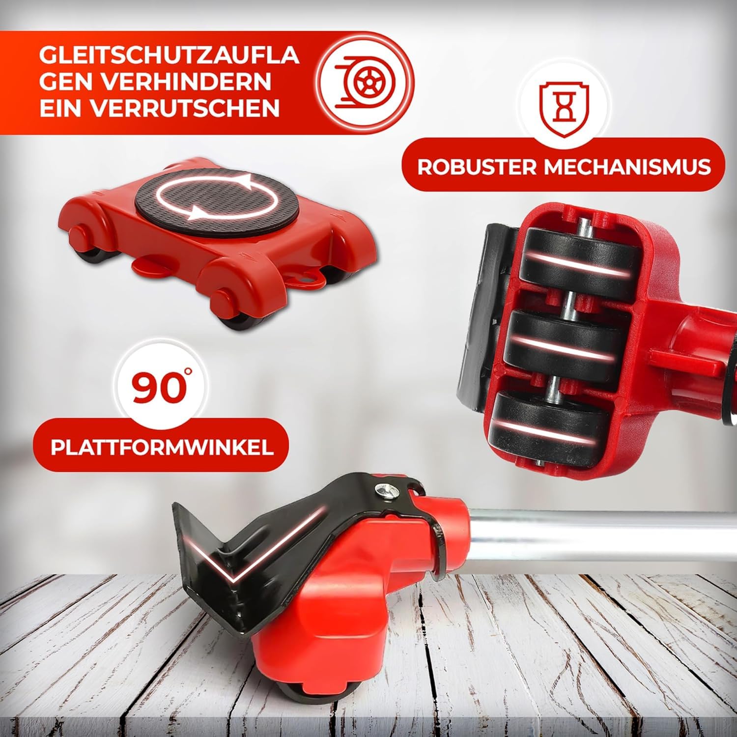 Meubles Lourds en Mouvement Mobile Ensemble de 5pcs, Rouleaux de Meubles de 150 Kg avec Roues à 360 °, Curseurs de Meubles pour Le Réfrigérateur de Canapé-lit Relocator