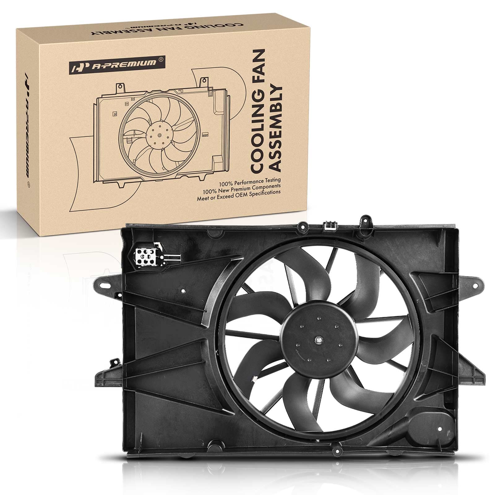 A-Premium Engine Cooling Fan Assembly For 2005-2008 Chevy Aveo / Pontiac Wave (With A/C)
