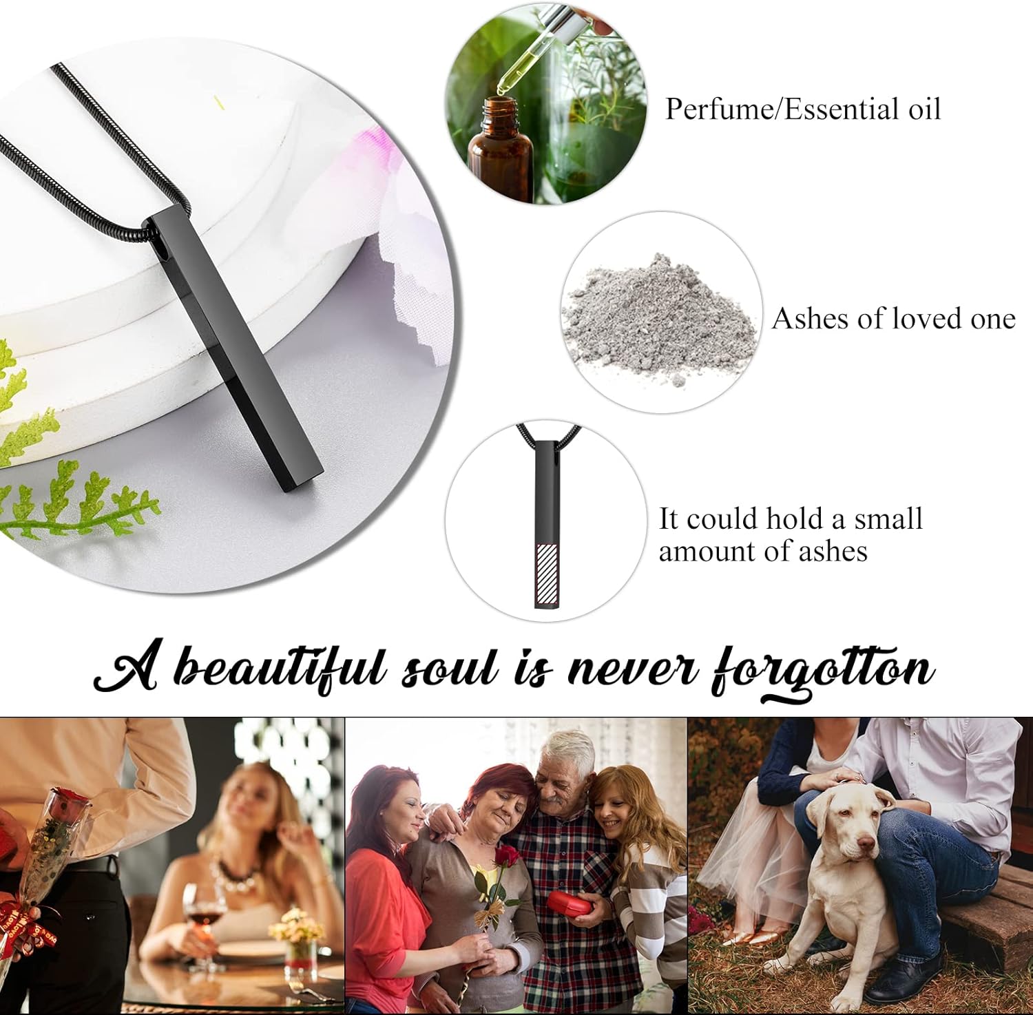 2 PCs Cremation Jewelry for Ashes Twist Bar Urn Necklace for Ashes Cremation Memorial Jewelry Stainless Steel Ashes Jewelry Keepsakes For Women Men - Image 4