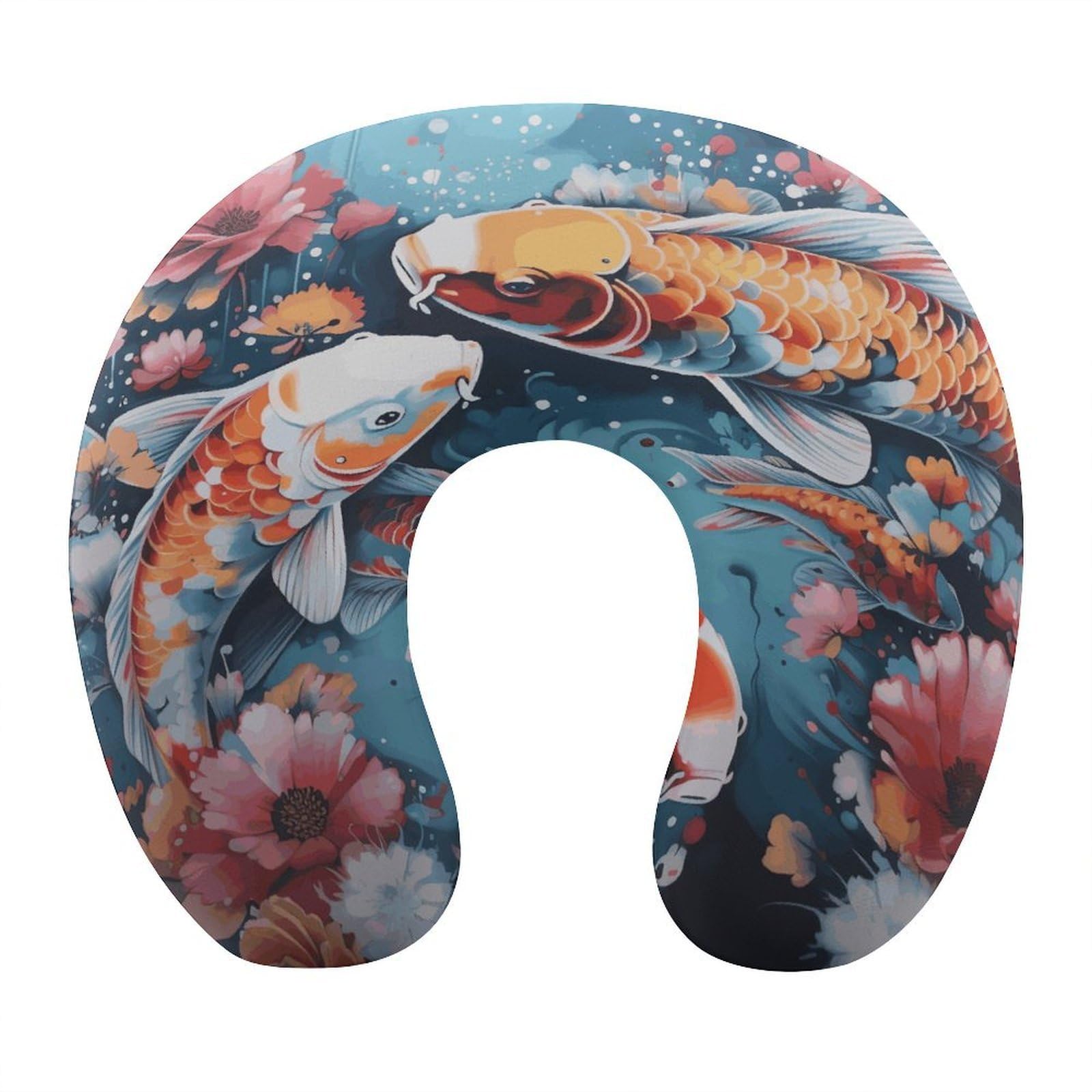 Btcowzrv Style Hand Drawn Fish U Shaped Neck Pillow Travel Pillows