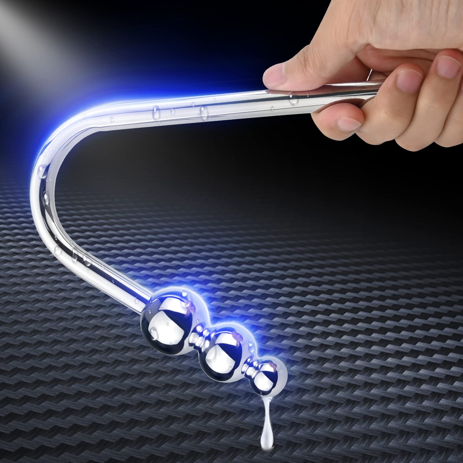 Gancho Anal Masturbación Juguete Sexual, Plug Anal Bondage Juguete Juego Neutro Cuerda Gancho Set 3 Bolas Acero Inoxidable Masturbador Anal Vaginal Para Hombres Y Mujeres