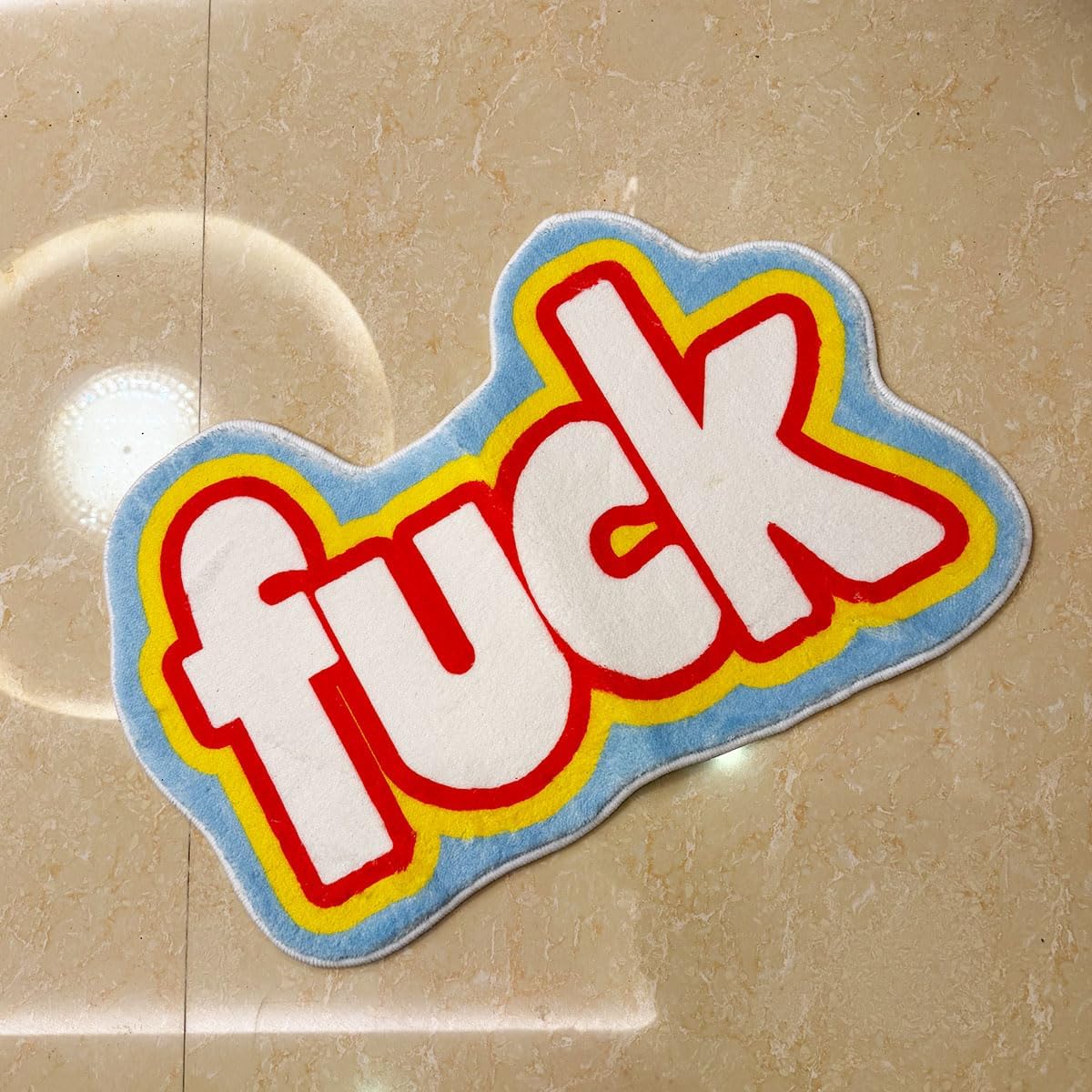 Fuck Rugs Rainbow Color Bath Mat Washable Rugs Swear Words Bathroom Rugs Cool Bath Mats for Bathroom (36×24inch)