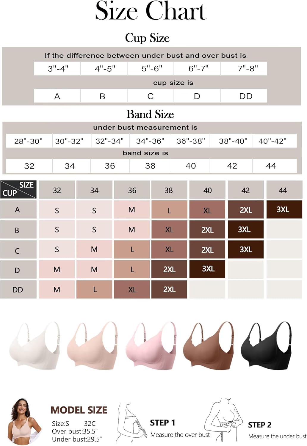Vertvie Women Seamless Jelly Bras No Underwire Supportive Wireless Push Up Full Coverage Bralette Comfy Scalloped T-Shirt Bra - Image 6