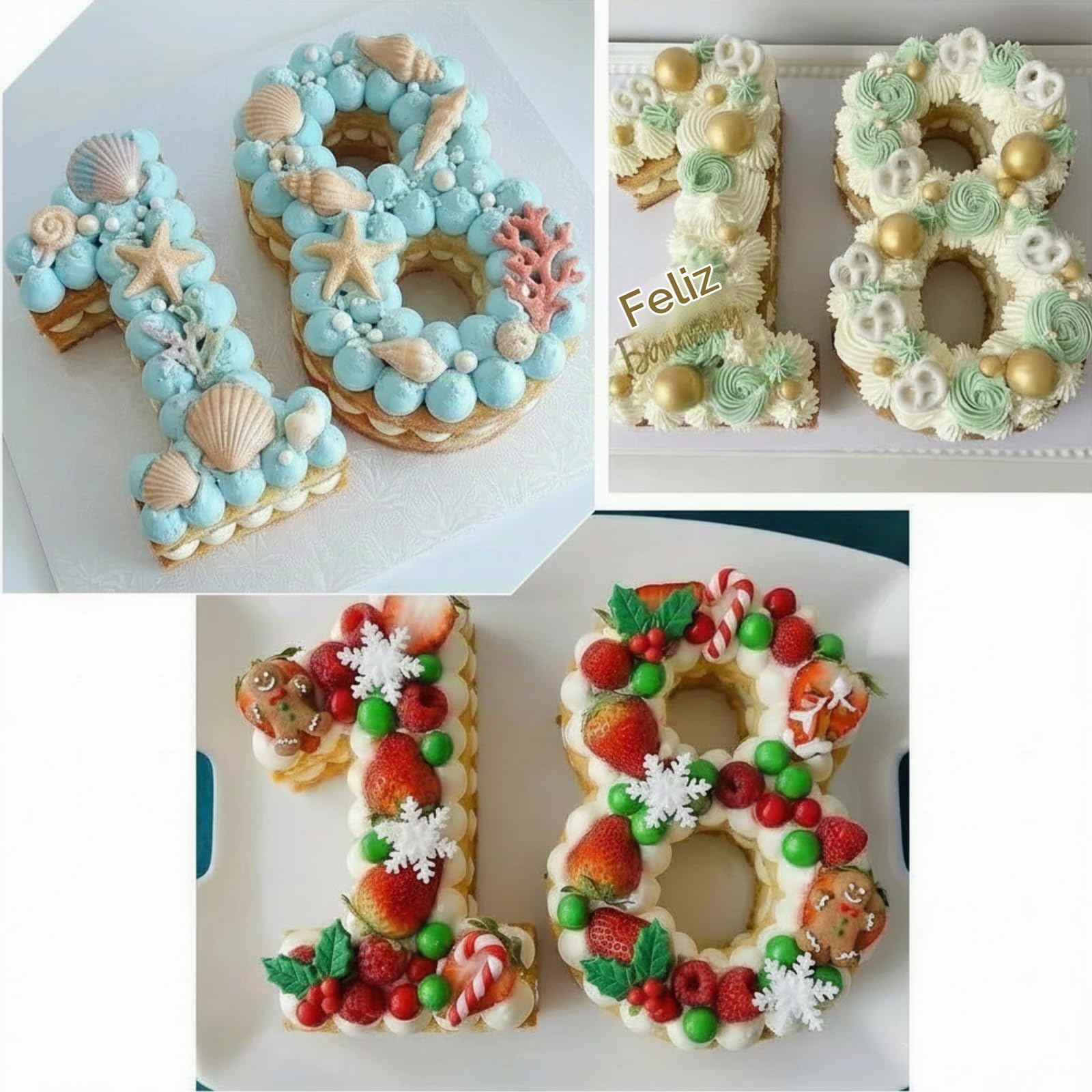 Molde de Número 18 para Pastel - Bandeja de Silicona y Lata para Tartas Grandes - Suministros de Hornear para Aniversario y Cumpleaños