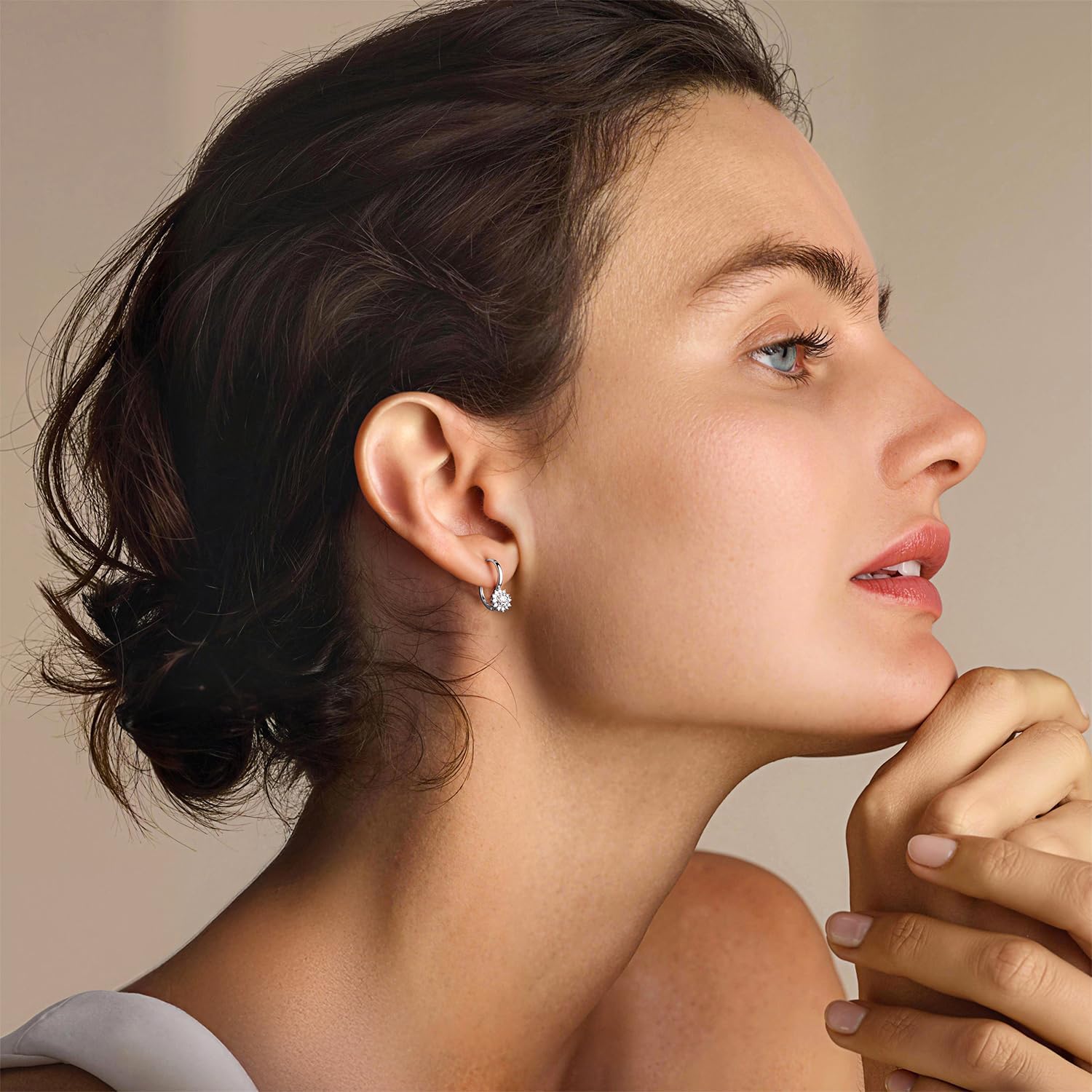 Moissanite Drop Earrings, 1.21Ct, D Color, VVS1, 925 Sterling Silver Dangle Drop Earrings for Women Hypoallergenic Moissanite Leverback Dangle Earrings, Delicate Wedding Birthday Jewelry Gifts - Image 4