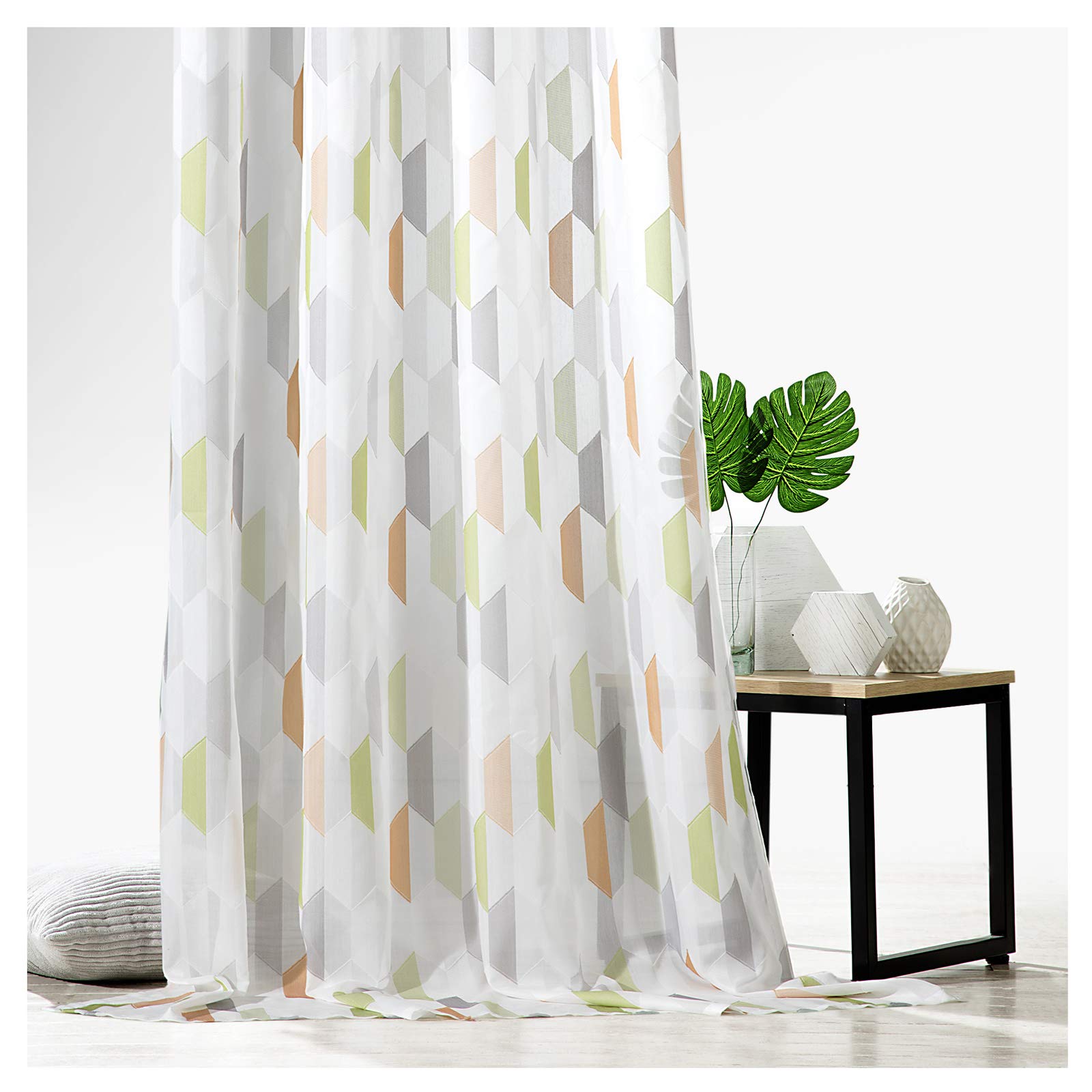 Tenda con occhielli intessuta jacquard bianca 140x250 cm al pezzo HAMIT