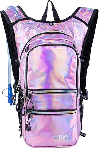 Mochila de hidratación con luces frías, bolsa de agua de 2 L, bolsa ligera para correr, senderismo, bicicleta, escalada, festival de música esencial