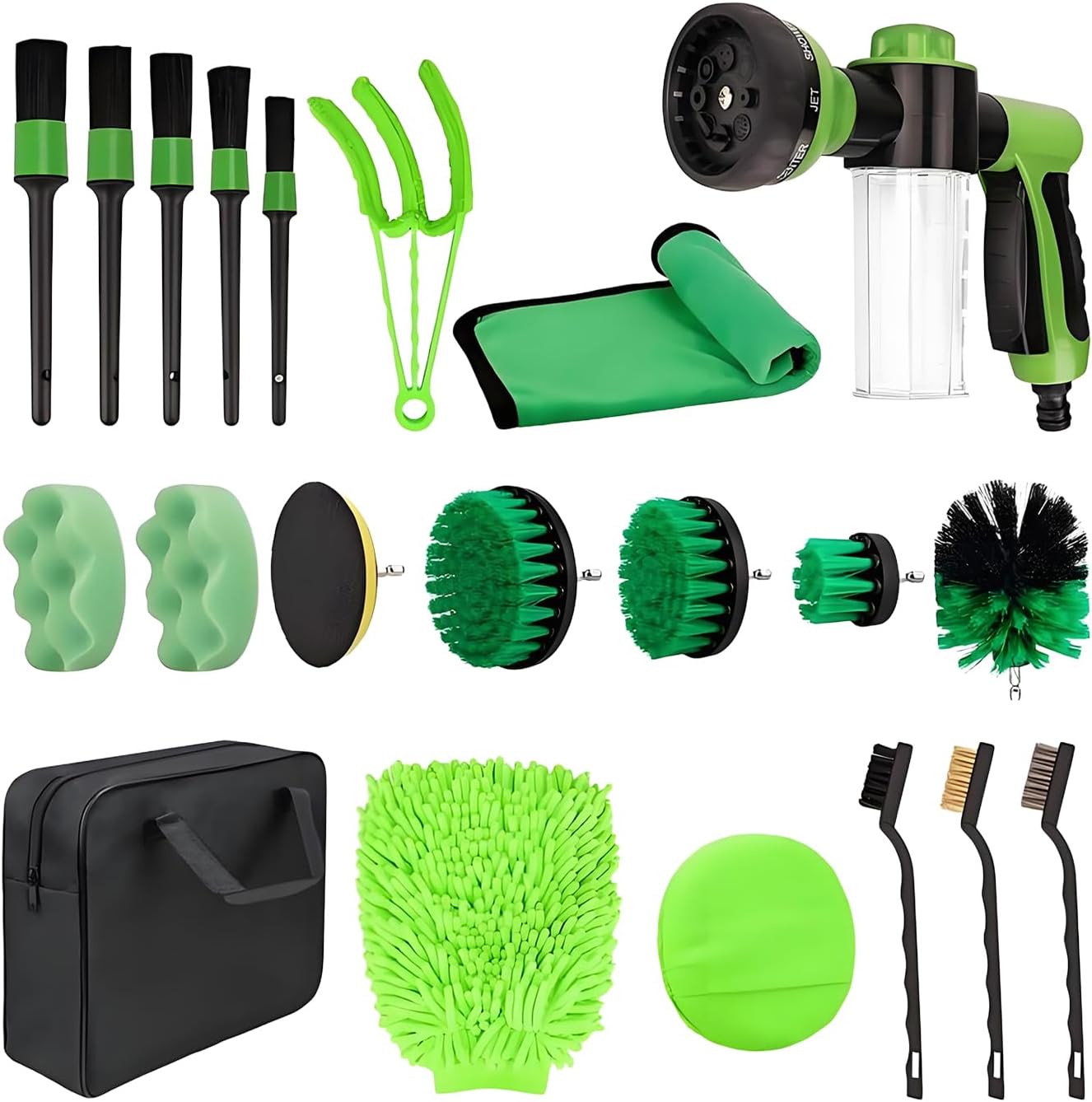 Cleaning Kit for Car - 21X Car Exterior Wash Kit, Automotive Care Supply with High-Density Microfiber Tools, Washing Set, Professional Grade Detailing, Deep Cleansing Equipment for RV Boat Seats