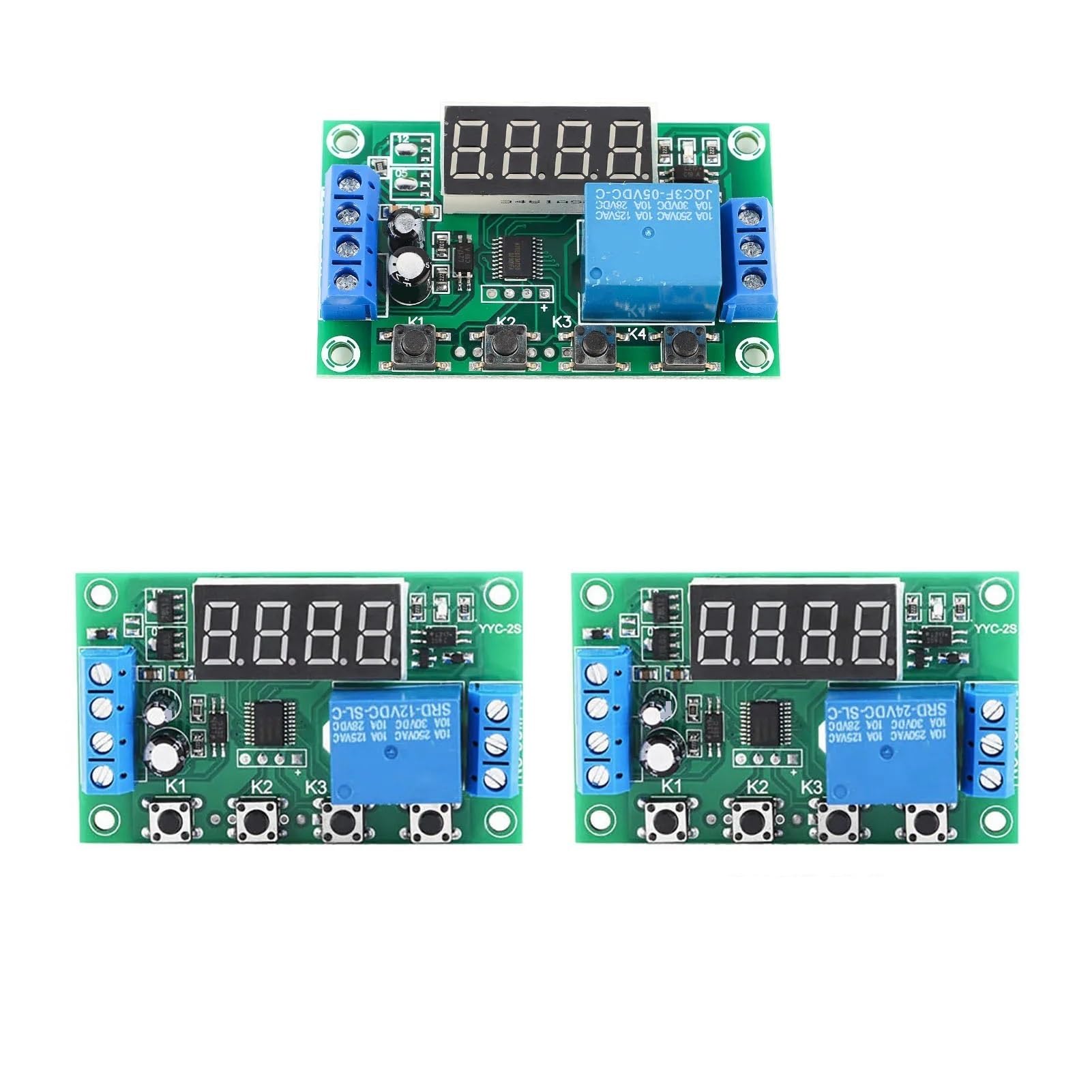 Relais de minuterie réglable à affichage LED YYC-2S 24V pour commande d'automatisation