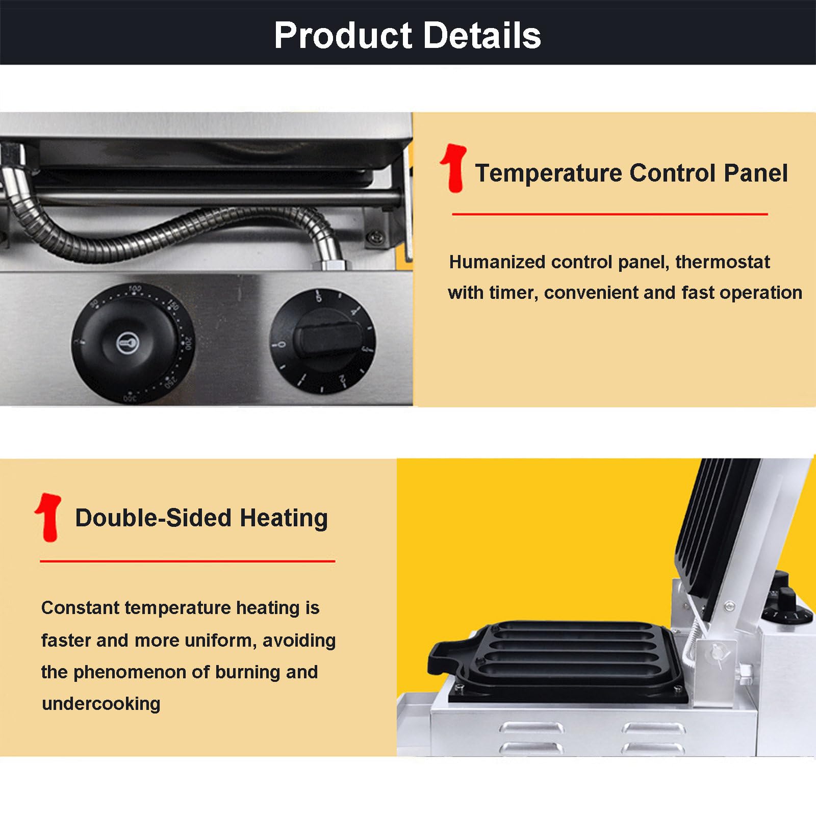 Máquina Comercial para Hacer Rollos De Salchichas Y Huevos/Máquina para Hacer Rollos De Pollo De Doble Cara para Palitos De Hot Dog Y Salchichas/Acero Inoxidable 1230W
