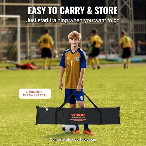 Miniatura 5 de VEVOR Red de rebote de fútbol, equipo de entrenamiento de fútbol de hierro de 12 x 6 pies, regalo de entrenamiento de fútbol deportivo con bolsa