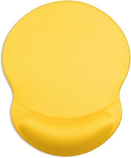 ITNRSIIET Mouse Pad, Ergonomic Mouse Pad with Gel Wrist Rest Support, Gaming Mouse Pad with Lycra Cloth, Non-Slip PU Base for Computer, Laptop, PC, Home, Office & Travel, Yellow
