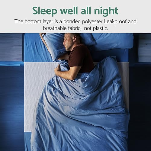 Miniatura 7 de CoolShields Almohadillas de cama impermeables para incontinencia de 60 x 36 pulgadas (Queen) Protector de colchón lavable y reutilizable para niños,