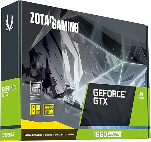 Vista 15 de ZOTAC GeForce GTX 1660 Super 6GB GDDR6 192-bit tarjeta gráfica para juegos, súper compacta, ZT-T16620F-10L