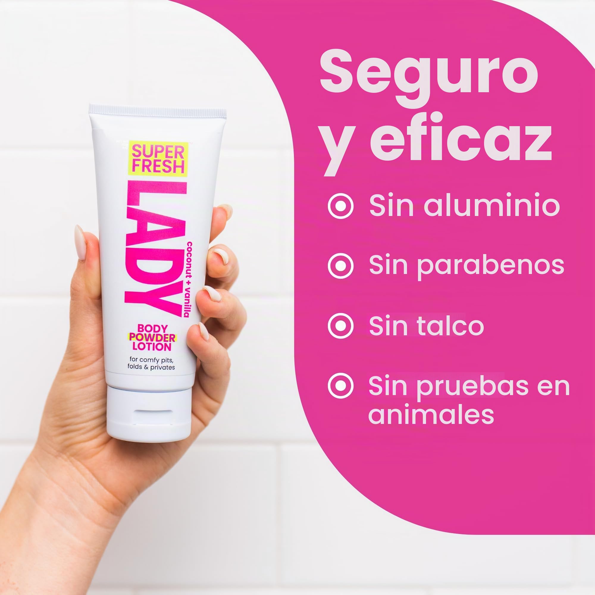 Lady Parts Feminine Hygiene Body Powder Deodorant Lotion For Breasts, Private Parts, Crotch & Inner Thigh to Stop Odor & Friction - Aluminum Free Deod
