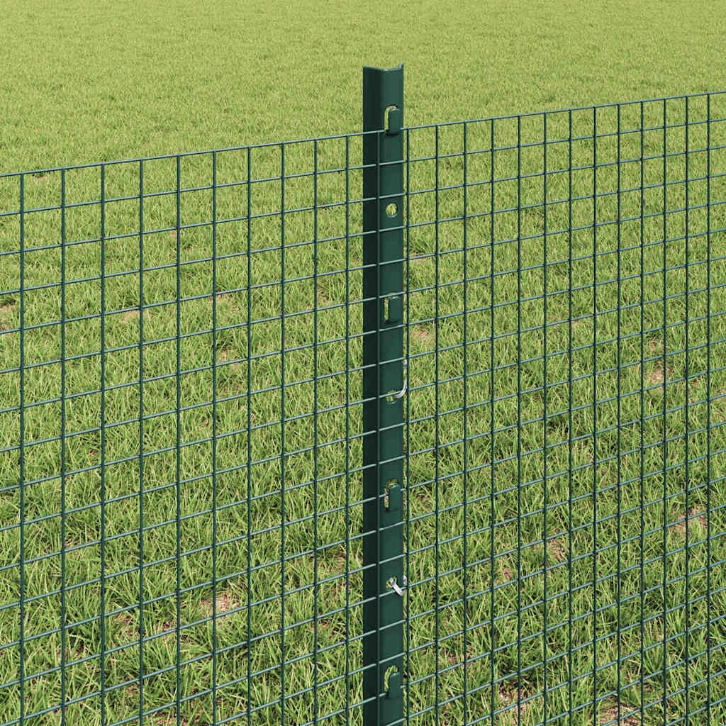 Recinzione da giardino verniciata a polvere, colore verde, set di pannelli di recinzione per esterni con pali per privacy e sicurezza, design modulare personalizzabile per terrazza e giardino