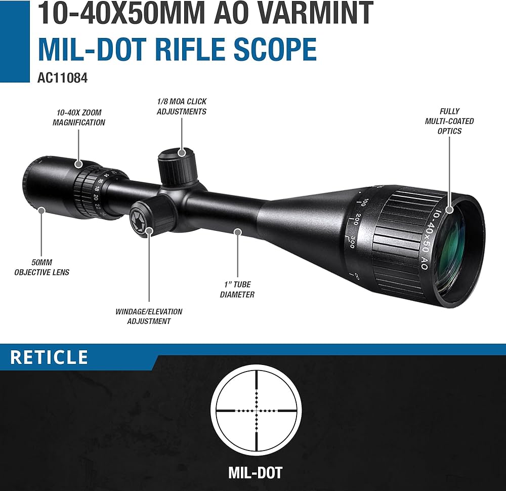 Amazon | 4 16X50 AO Varmint Rifle Scope | ライフルスコープ 通販