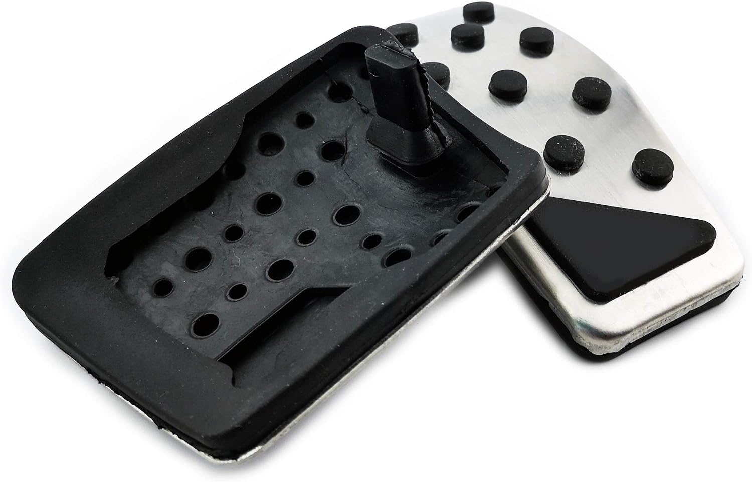 2PCS No Drill Stainless Steel Car Fuel Accelerator Brake Pedal Covers for Renegade BU 2015-2018 Compass MP 2018