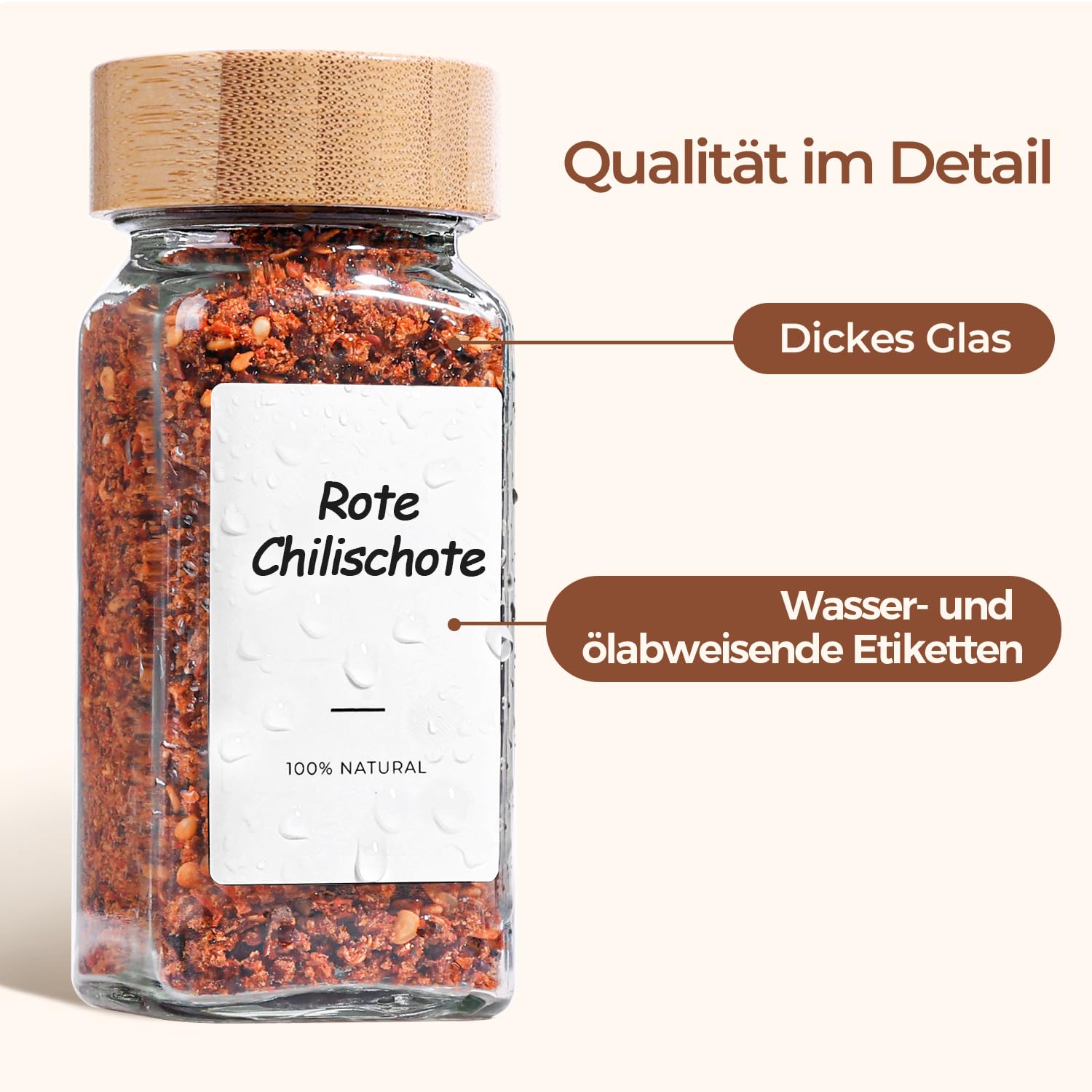 ComSaf pot à épices en verre 120 ml lot de 6 avec étiquettes lisibles, pot épices verre pour familles et amateurs de cuisine, adapté aux tiroirs et placards pour garder les épices bien organisées