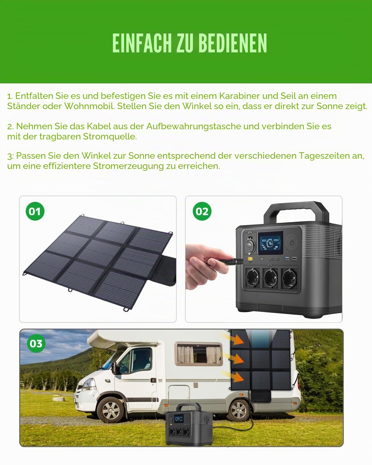 Faltbares Solarpanel 200W IP67 Wasserdicht Tragbares Solarladegerät Camping Outdoor