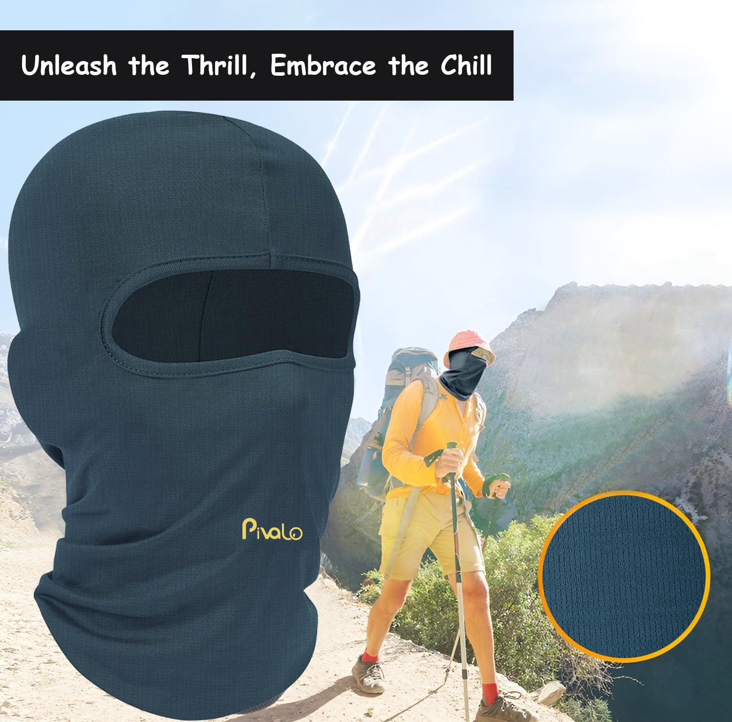 Pivalo Arm Sleeves & Balaclava Set Washable Full Face Mask Combo with UV Dust Protection Hand Cover for Men Women Bike Riding Running Cycling Outdoor Sports (Pack of 2, Teal) - Image 5 thumbnail