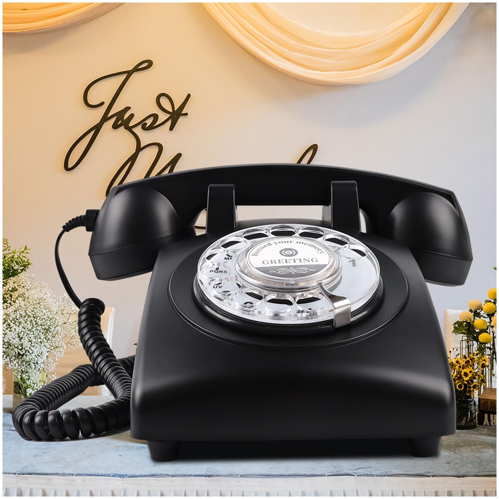 Asuinxurr Livre De Messages Audio Rétro - Téléphone à Messages Vocaux Pour Mariage, Anniversaire, Cadeau Souvenir - Design Européen Vintage