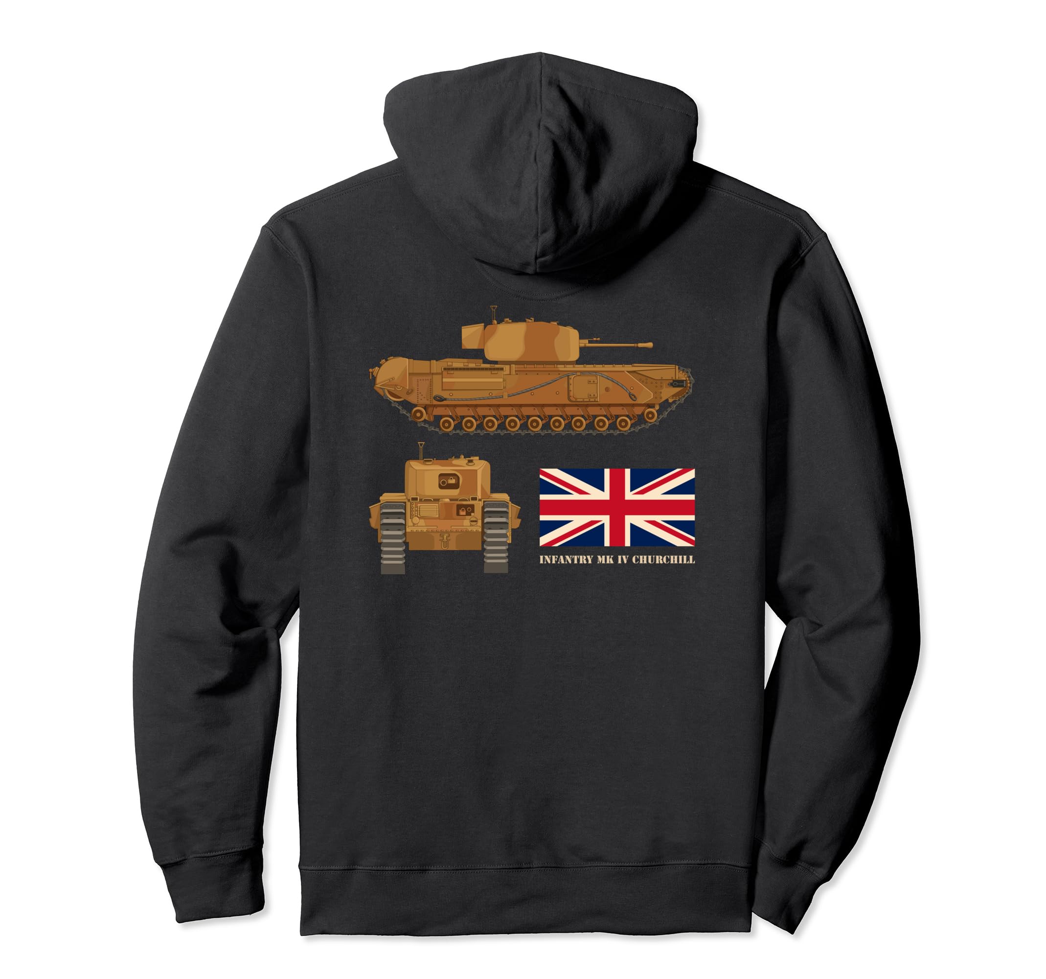 Churchill Infantry Tank Mark IV WW2 British Tanks Flag Pullover Hoodie