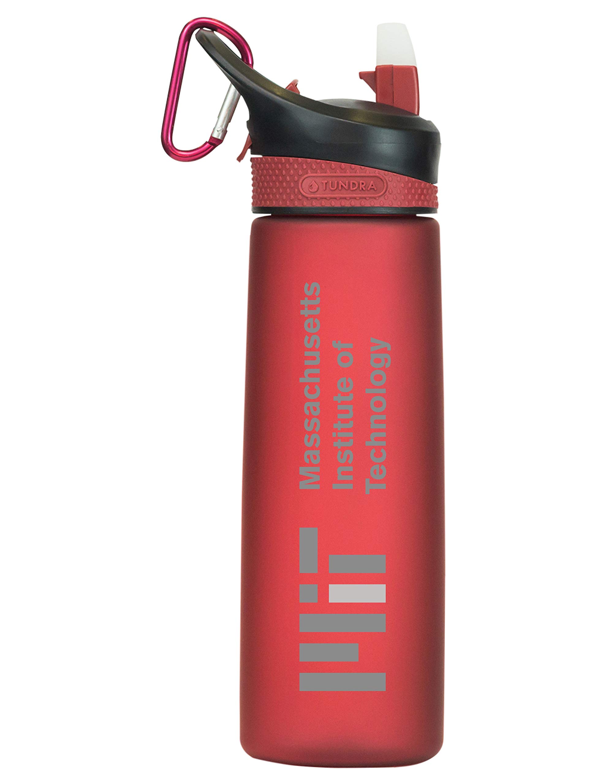 Massachusetts Institute for Technology Tritan Plastic Frosted Sport Water Bottle, Design-1 - Burgundy