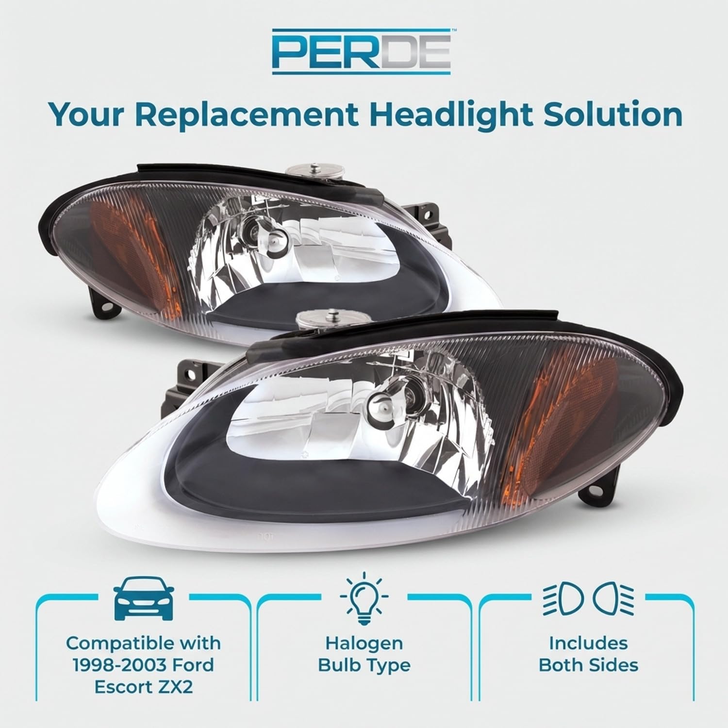 Amazon.com: PERDE Headlights Compatible with 1998-2003 Ford Escort