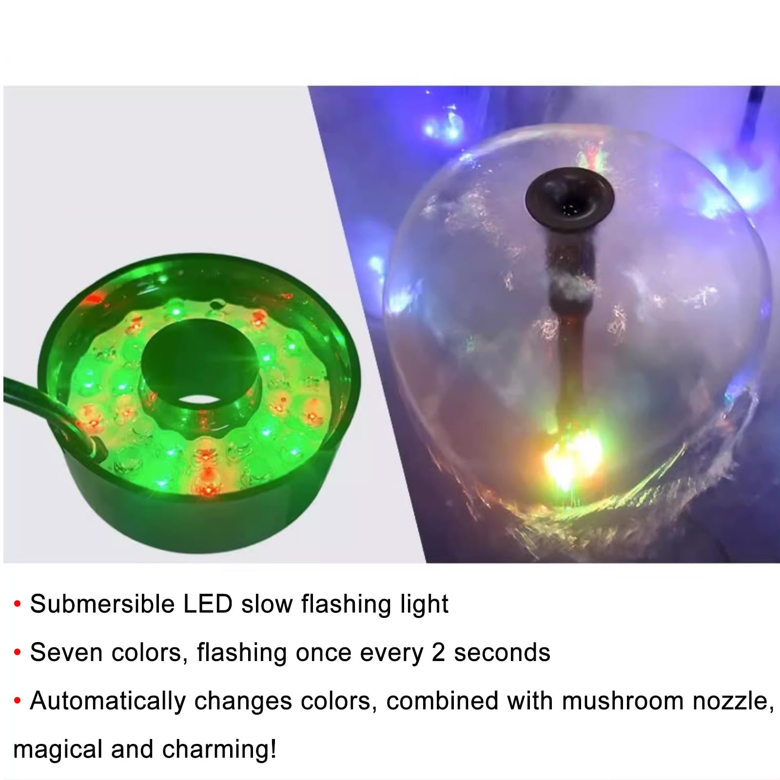Pompa do stawu LED z zestawem fontann, zanurzalna pompa do fontanny ogrodowej, 1000-5500 l/h, do wodospadu, hydroponiki, akwariów, akwariów, akwariów, do użytku wewnątrz i na zewnątrz