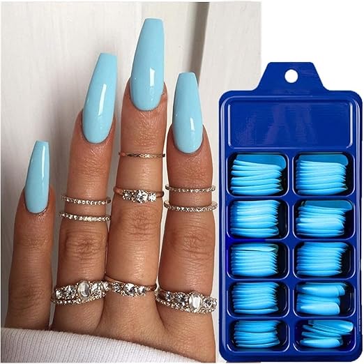 Amazon Co Jp 走行者キャンディーカラーフルカバーマット偽ネイルチップネイルアートマニキュアマットのヒントfalse Nailsエクステンションfalse Nails 100pcs 色 100ピース黄色b Color 100pcs Blue A ビューティー