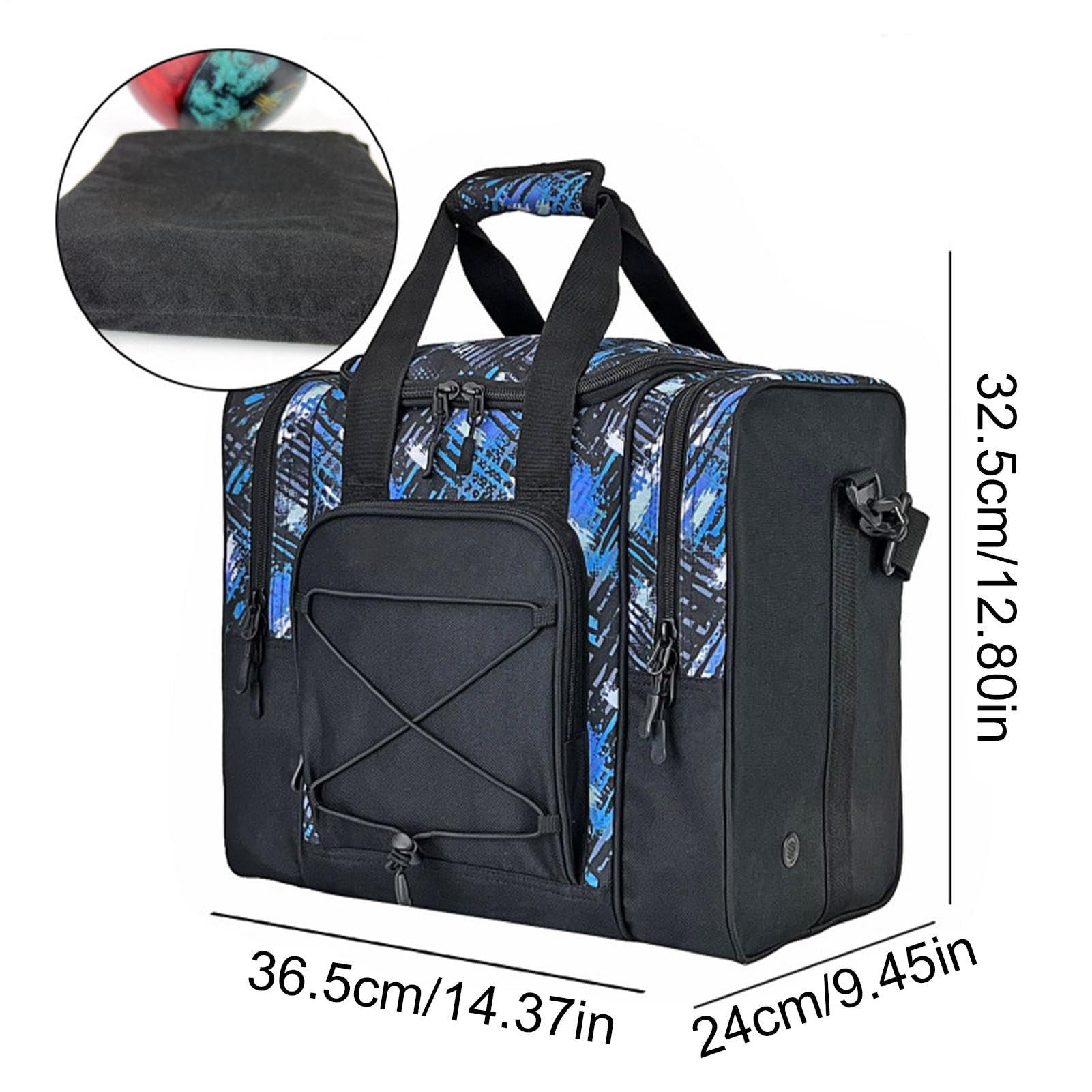 Sacs De Bowling | Sac De Bowling Fourre-Tout 1 Boule | Ceinture Réglable, Chaussures De Serviette Multifonctions Rembourrées, Sac De Boule De Bowling pour Hommes Et Femmes