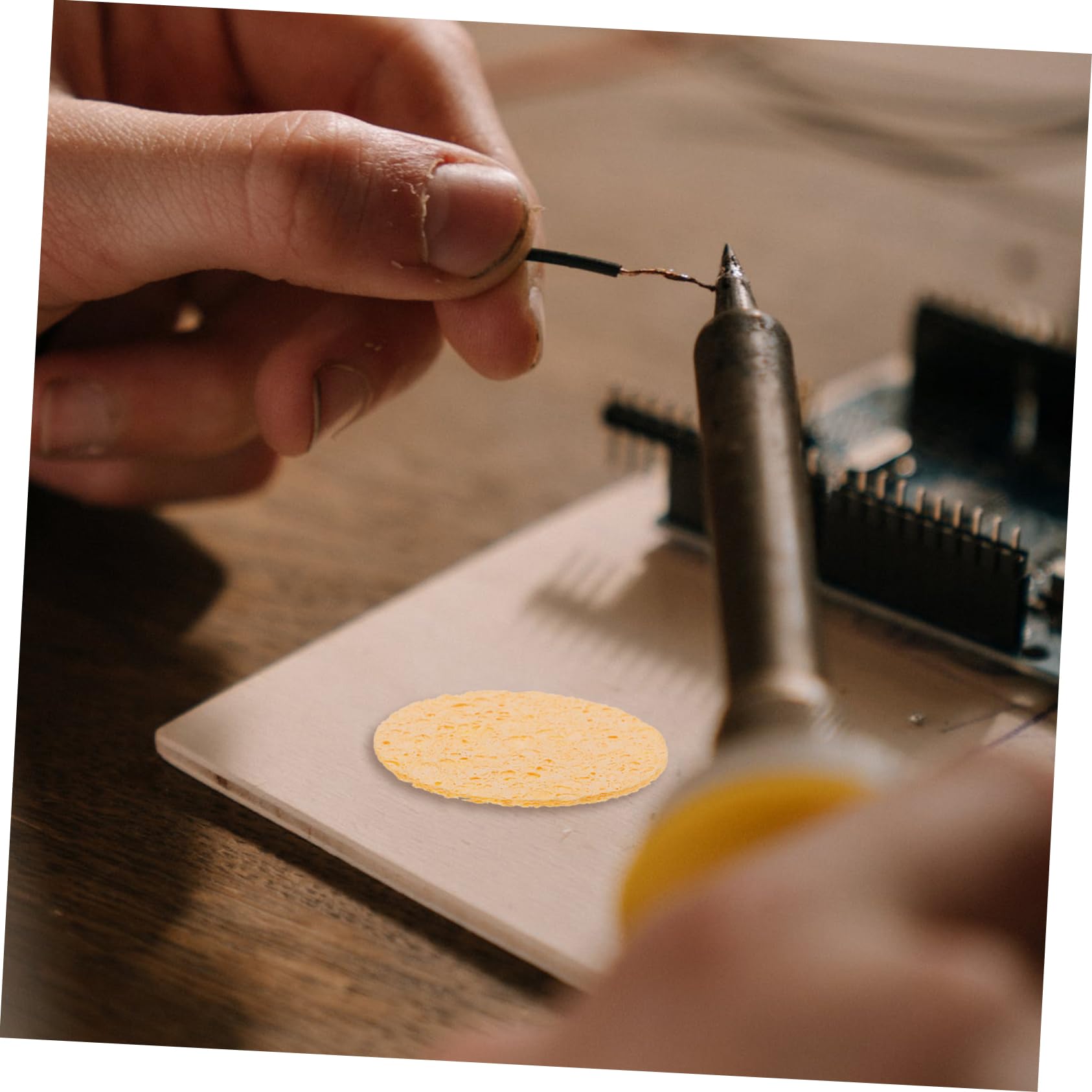 WOONEKY 10pcs Soldering Iron Cleaning Sponge Soldering Iron Cleaning Kit Soldering Iron Cleaner Solder Tip Cleaner Solder Cleaner Sponge Solder Cleaning Sponge Soldering Cleaning