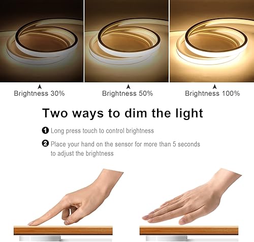 Miniatura 2 de Tira de luces LED COB de neón de 16.4 pies, 24 V, 1600 LED, sensor táctil de madera penetrable, impermeable, blanco, regulable, tira de luz de neón