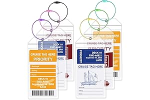 6-Pack Cruise Luggage Tag Holders with Steel Loops